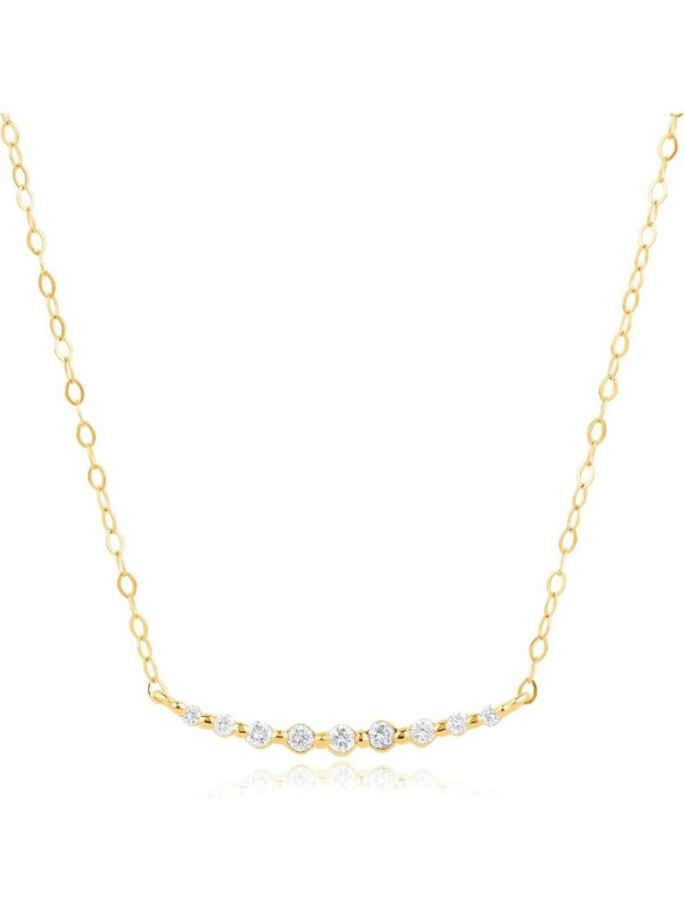 Stunning 1/4 Carat Lab Grown Diamond Bar Pendant Necklace | 18k Gold Over